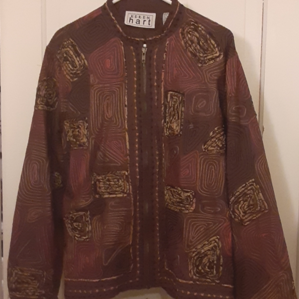 Unique Keren Hart Brown Embroidered Jacket